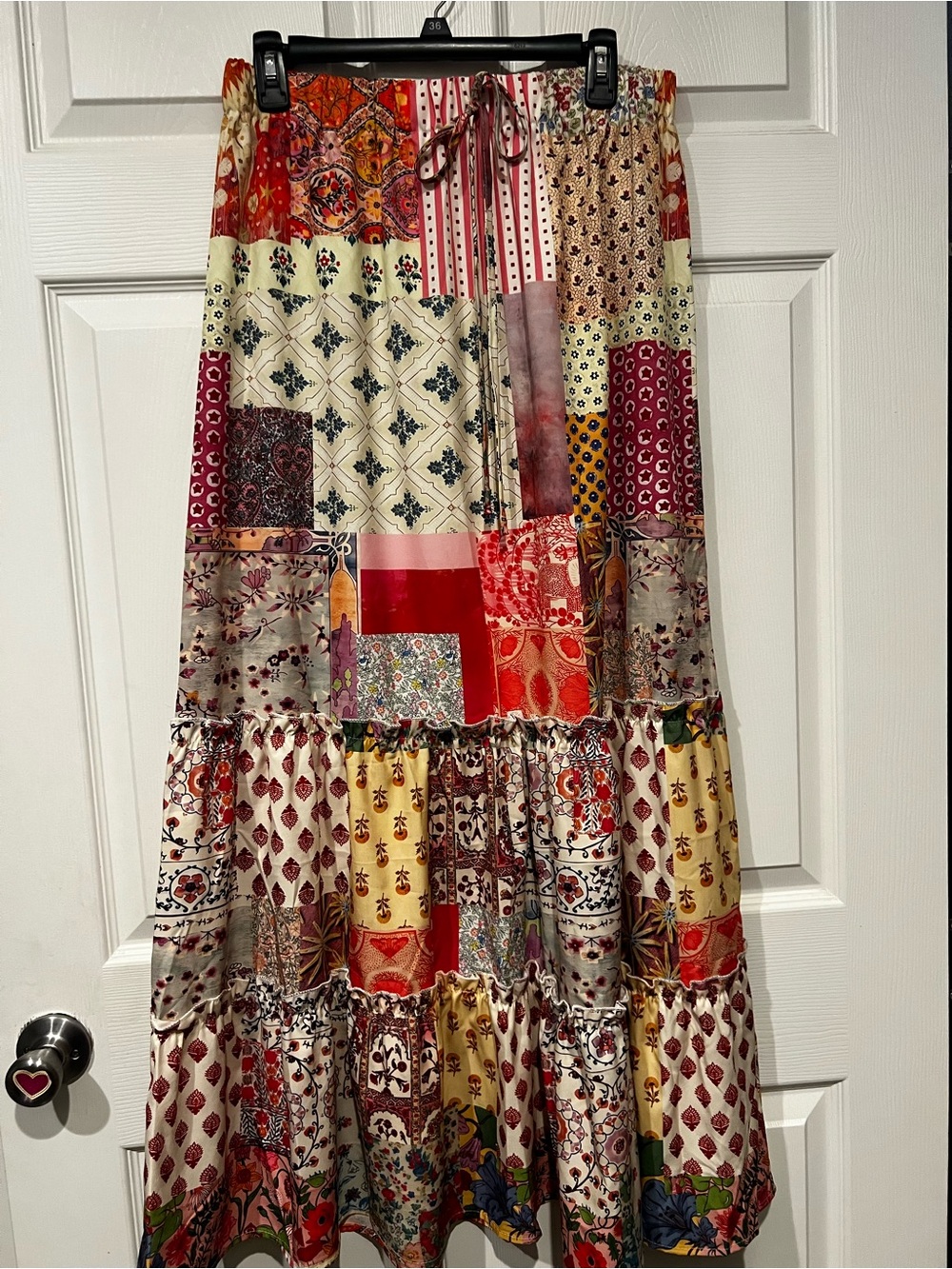 Boho Patchwork Maxi Skirt - Multi